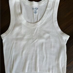 Brandy Melville White Ribbed Tank Top